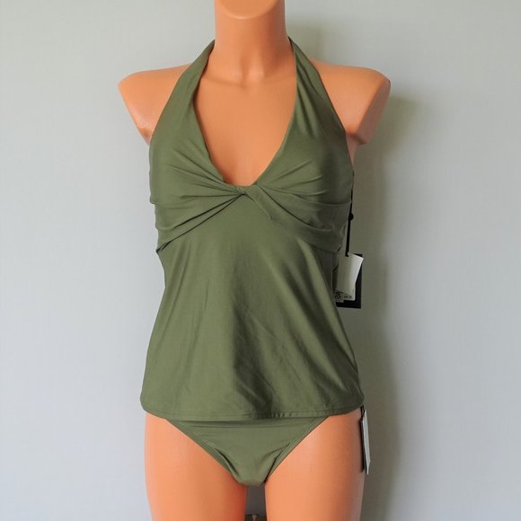 Dkny Other - DKNY NWT 2Pc Olive Twist Tankini Set NWT
